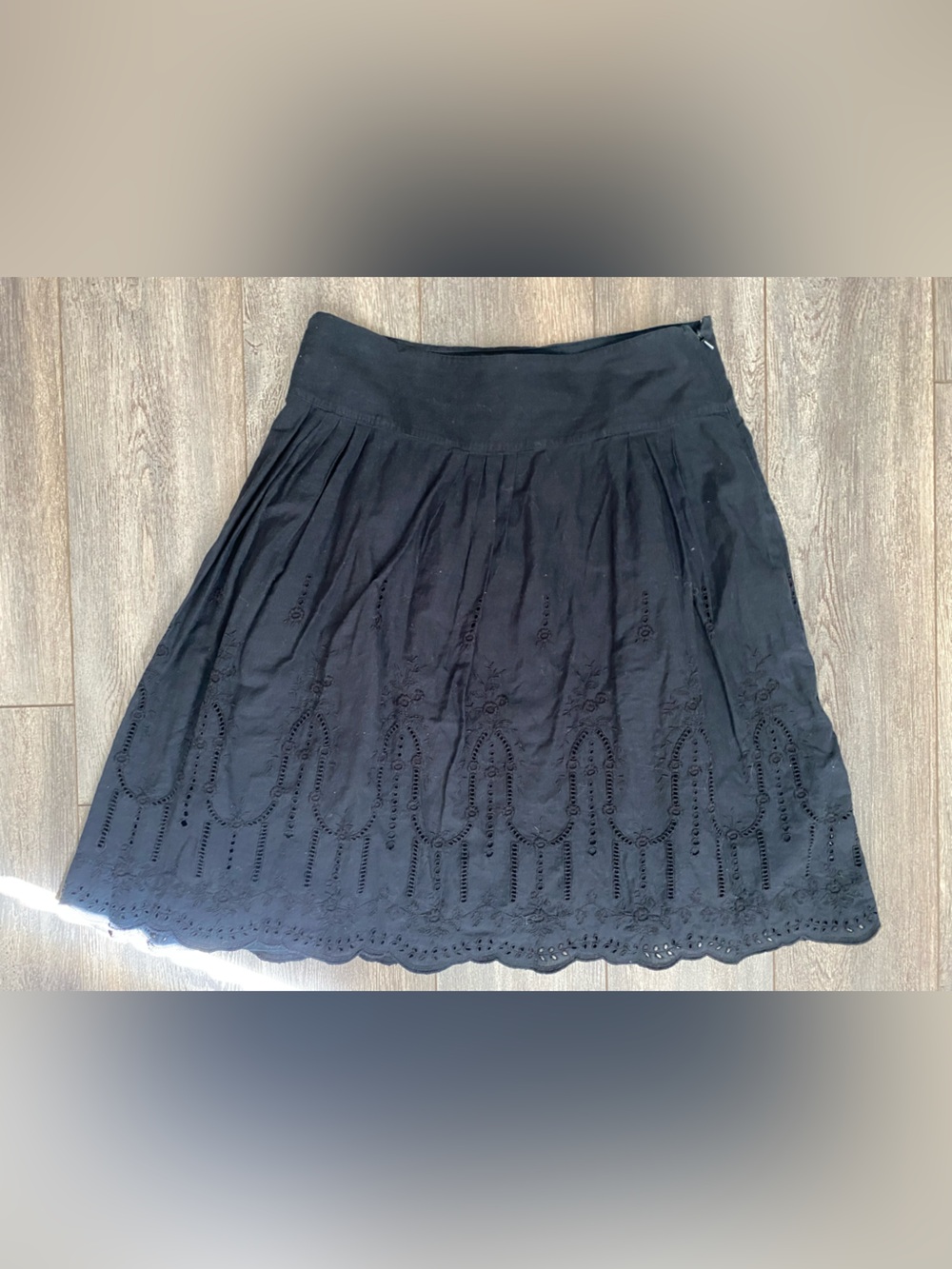 Old Navy Black Eyelet A-Line Skirt